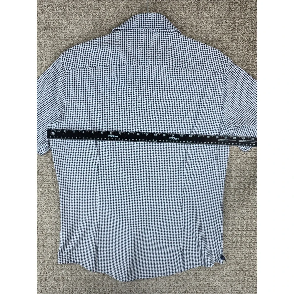 Mizzen + Main Leeward Mens Medium Trim‎ Short Sleeve Button Up Shirt Blue White - Picture 7 of 8